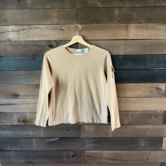 Vintage Riveted by Lee Tan Cotton Long Sleeve Tee Roll Tab Sleeve Small - Picture 3 of 11